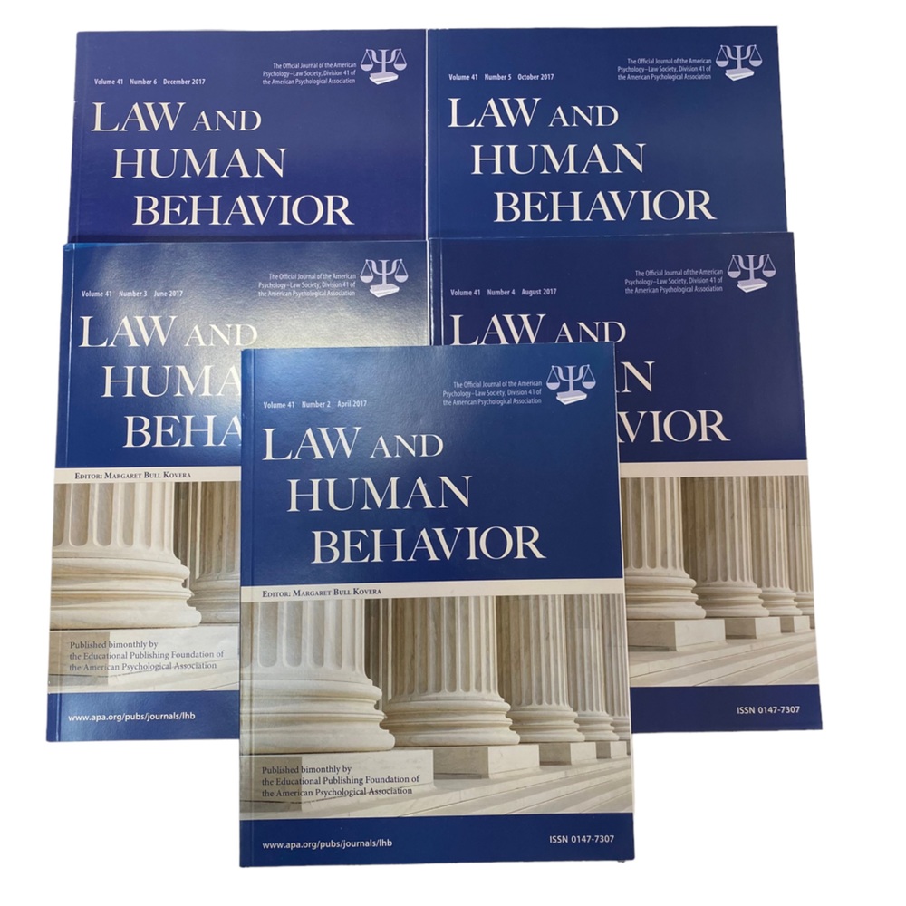 Lot of 5 Issues Law and Human Behavior Journal 2017 American Psychological APA